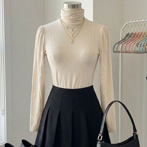 Mango One-Piece Turtleneck Bodysuit NWT Size Large Sleek Chic Top